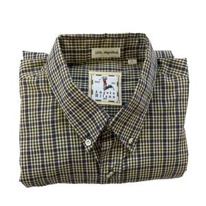 Angelo‎ Milano ORO Men's Large Long-sleeved Buttons Down Plaid Yellow